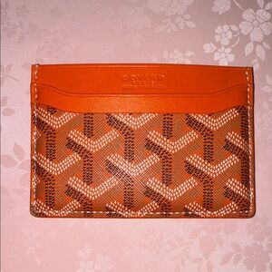 NWOT Goyard Orange Patterned Card Holder